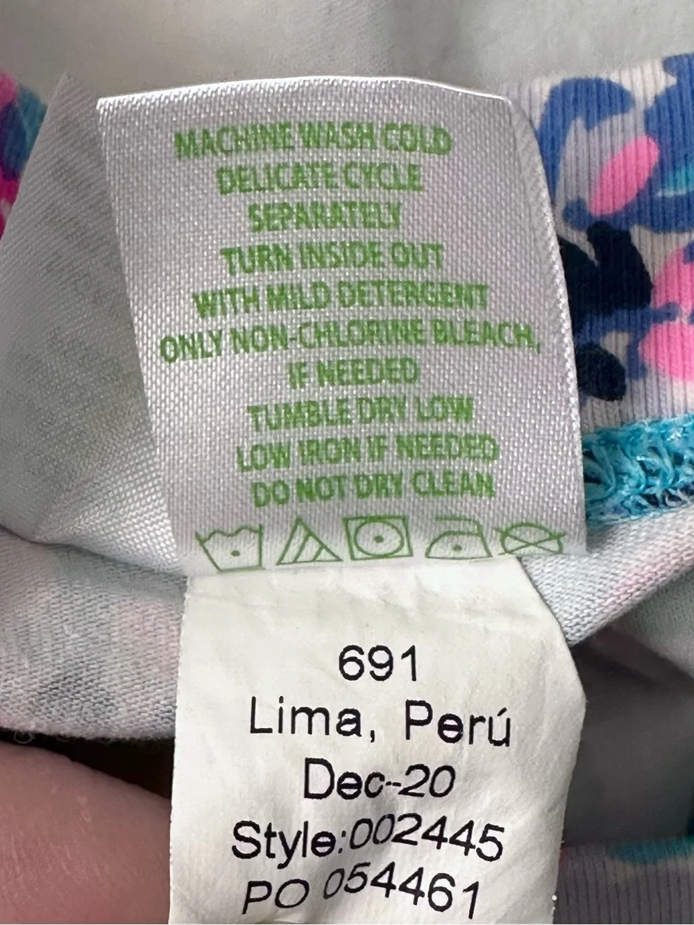 Lilly Pulitzer Blue Pink Floral Print Leggings